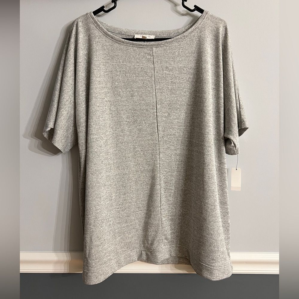 NWT Talbots Heather Grey Knit Short Sleeve Top Size 2X